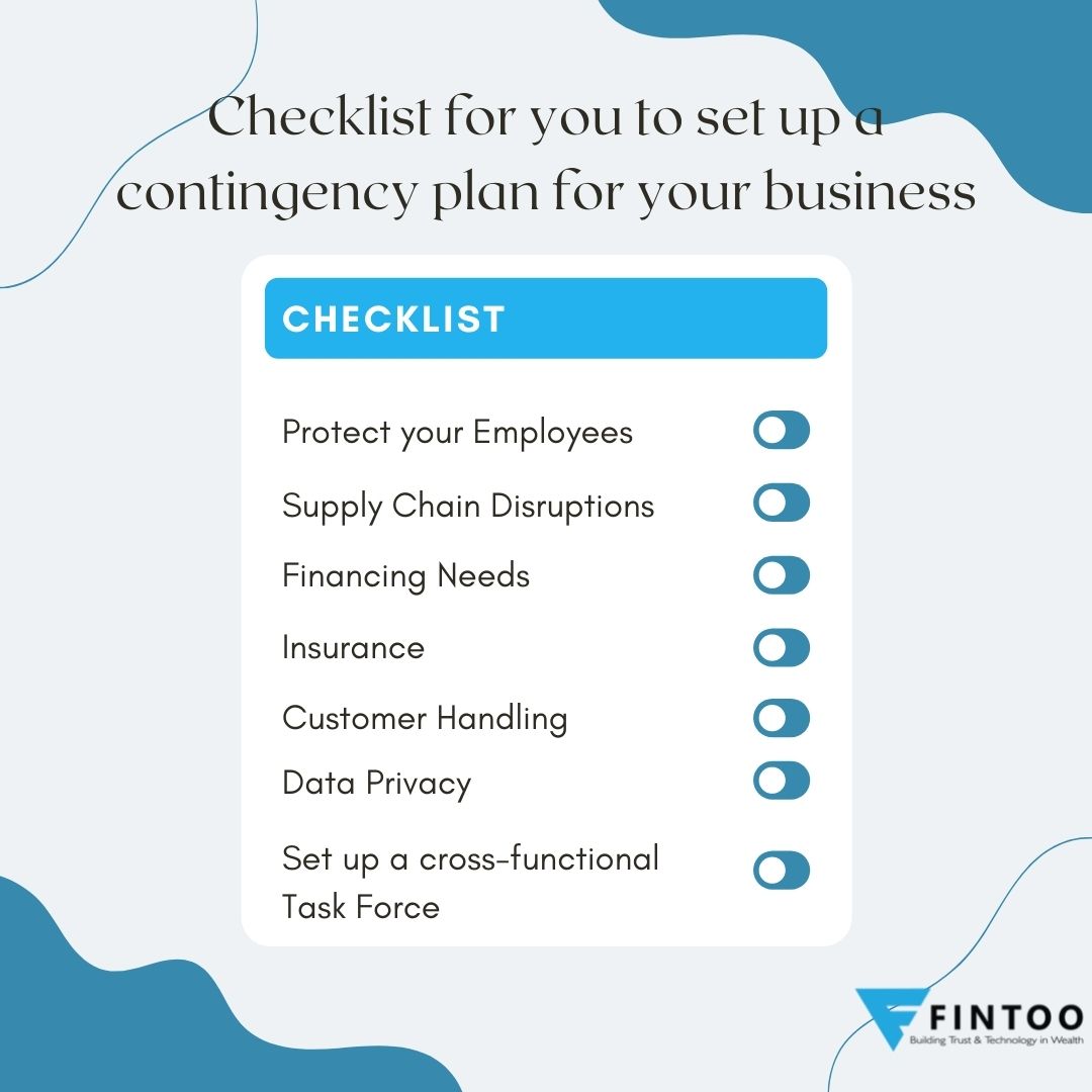 Checklist for you to set up a contingency plan for your business